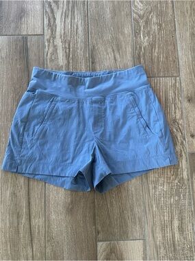 Athleta Dusty Blue Stretch Waist Athletic Shorts size 8